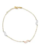 S-Link Anklet in 14k White, Rose and Yellow Gold