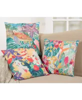 Saro Lifestyle Tropical Floral Printed Decorative Pillow, 18" x 18"