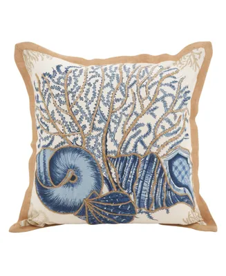 Saro Lifestyle Seashells Decorative Pillow, 20" x 20"