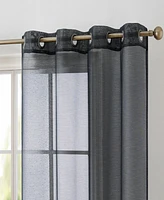 Hlc.me 2 Piece Semi Sheer Voile Window Curtain Drapes Grommet Panels for Bedroom