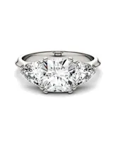 Moissanite Three Stone Ring 3 ct. t.w. Diamond Equivalent 14k White Gold