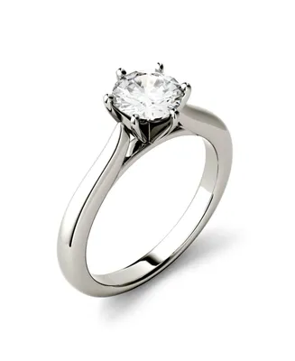 Moissanite Solitaire Engagement Ring 1 ct. t.w. Diamond Equivalent in 14k White Gold or 14k Yellow Gold