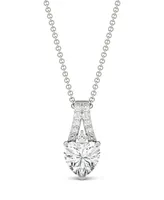 Moissanite Heart Solitaire Pendant 1-1/3 ct. t.w. Diamond Equivalent in 14k White Gold