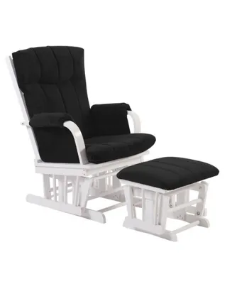 Artiva Usa Home Deluxe Cushion 2-Piece Glider Chair and Ottoman Set