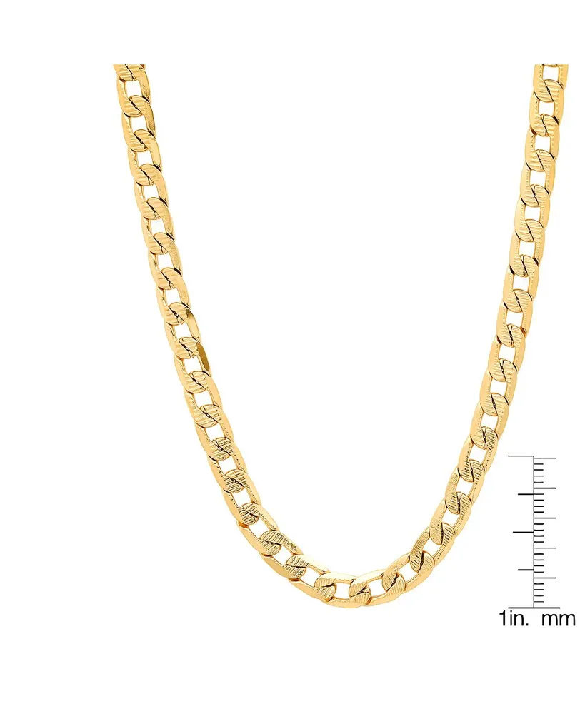 Steeltime Men's 18k gold Plated Stainless Steel Accented 8mm Cuban Chain 24" Necklaces