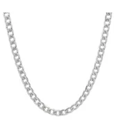 Steeltime Men's Stainless Steel Accented 6mm Cuban Chain 24" Necklaces
