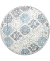 Global Rug Designs Jano JAN01 Gray 5'2" Round Area Rug