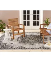 Nicole Miller Patio Country Azalea Gray 5'2" x 7'2" Outdoor Area Rug