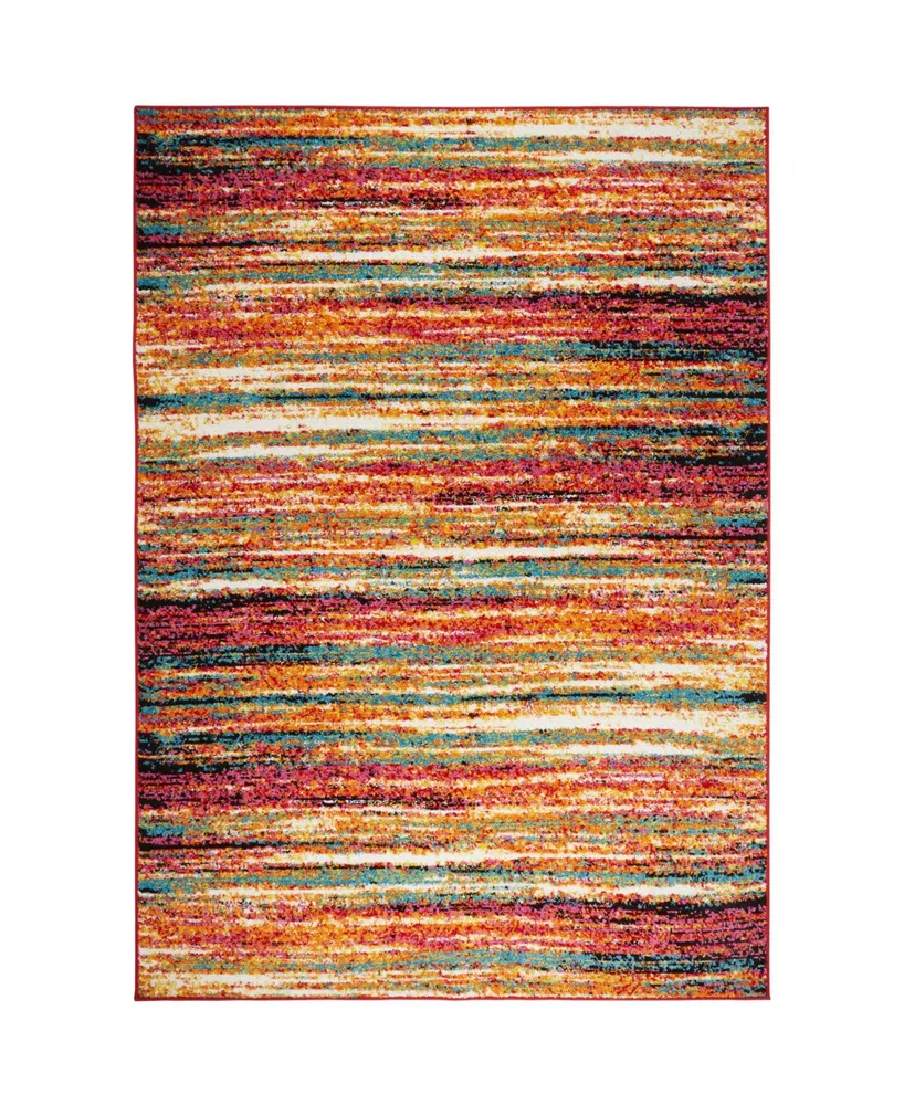 Global Rug Designs Burst BUR04 Orange 5'2" x 7'2" Area Rug