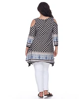 White Mark Plus Antonia Cut-Out Shoulder Tunic