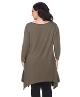 White Mark Plus Size Makayla Scoop Neck Tunic Top