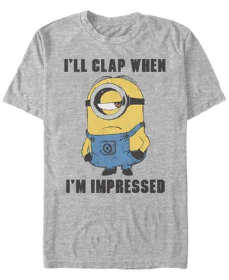 Minions Illumination Men's Despicable Me Painted I'll Clap Wen Impressed Short Sleeve T-Shirt