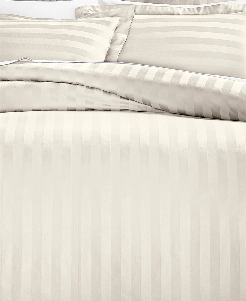 Charter Club Damask 1.5" Stripe 550 Thread Count 100% Cotton 2-Pc. Duvet Cover Set, Twin