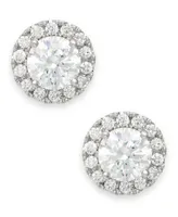 Diamond Round Halo Stud Earrings In 14k White Gold 1 3 1 Ct. T.W.