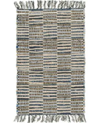 Bayshore Home Jari Checkered Jar3 Blue Area Rug Collection