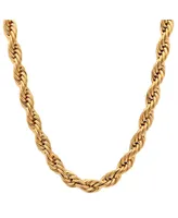 Steeltime Men's 18k gold Plated Stainless Steel Rope Chain 24" Necklace