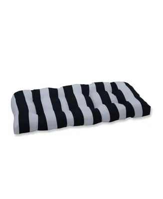 Pillow Perfect Cabana Stripe Wicker Loveseat Cushion