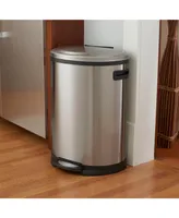 Household Essentials Stainless Steel 50L Aspen Oval Step Trash Can