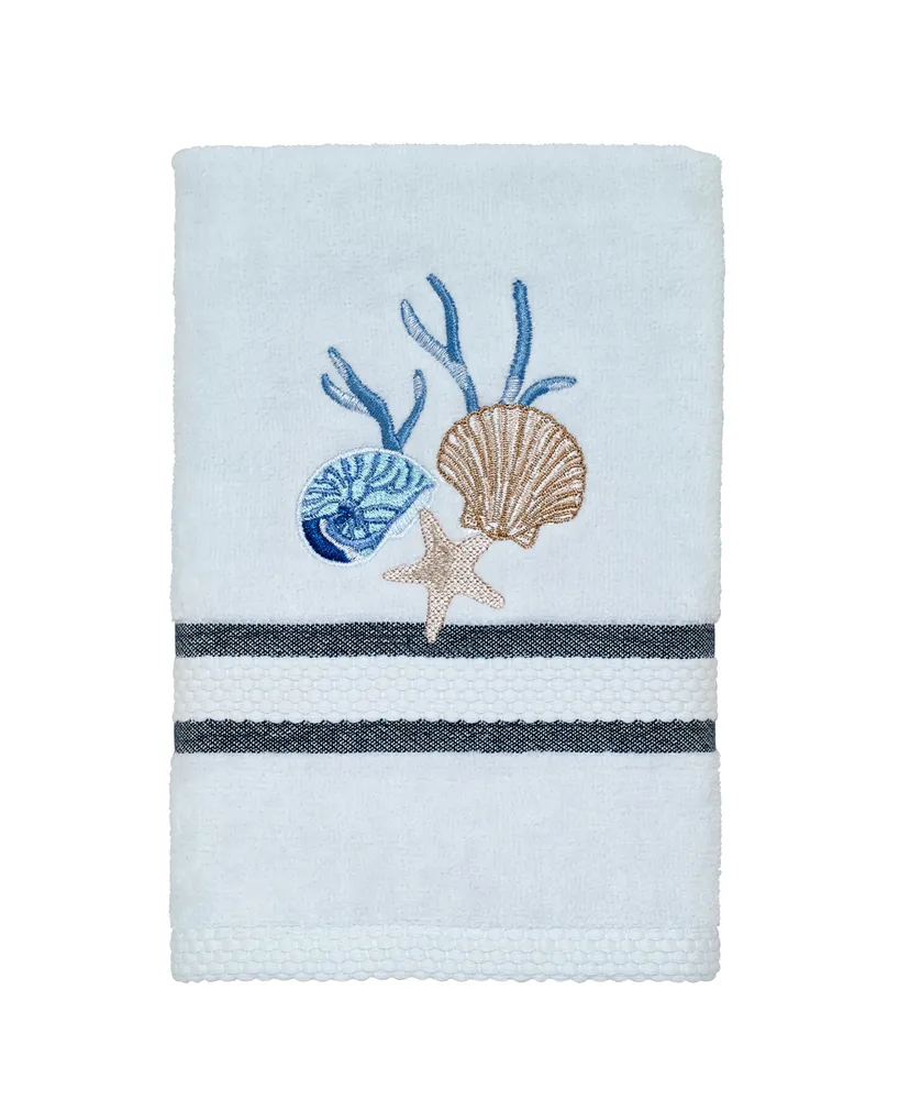 Avanti Blue Lagoon Ombre Seashells Hand Towel, 16" x 30"