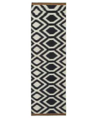 Kaleen Nomad NOM04-02 Black 2'6" x 8' Runner Rug