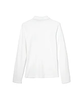 French Toast Big Girls Long Sleeve Stretch Pique Polo Shirt