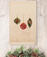 Linum Home Christmas Ornaments Embroidered 100% Turkish Cotton Hand Towel