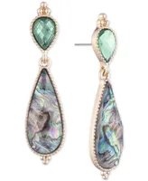 lonna & lilly Gold-Tone Stone Double Drop Earrings