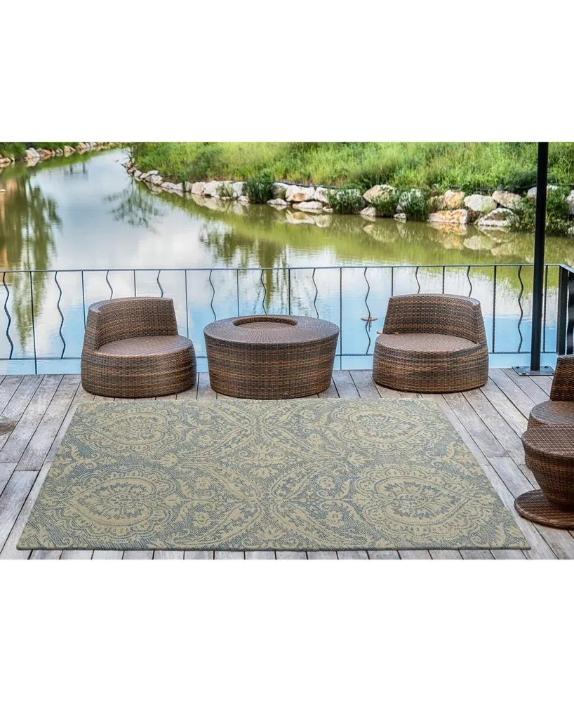 Kaleen Weathered WTR01-17 Blue 2' x 3' Outdoor Area Rug