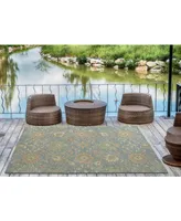 Kaleen Weathered WTR07-17 Blue 5' x 7'6" Outdoor Area Rug