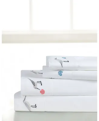 Universal Home Fashions Seaside Resort Pipers Embroidered Sheet Set Full