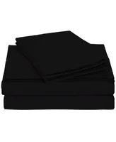 Universal Home Fashions University 4 Piece Black Solid Twin Xl Sheet Set