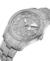 Jbw Men's Jet Setter Gmt Silver-Tone Stainless Steel Bracelet Watch 46mm