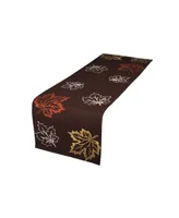 Rustic Autumn Embroidered Fall Table Runner