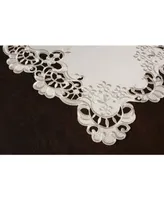 Xia Home Fashions Scalloped Lace Embroidered Cutwork Placemats, 13" x 19", Set of 4