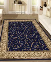 Closeout! Km Home 1599/1551/Navy Pesaro Blue 5'5" x 7'7" Area Rug