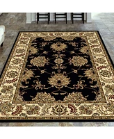Closeout! Km Home 1330/1223/Black Navelli Black 7'9" x 11'6" Area Rug