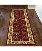 Closeout! Km Home 1427/1734/Burgundy Navelli Red 2'2" x 8' Runner Rug