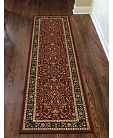 Closeout! Km Home 1318/1533/Burgundy Navelli Red 2'2" x 8' Runner Rug