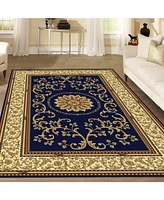 Closeout! Km Home 1419/1342/Navy Navelli Blue 7'9" x 9'6" Area Rug