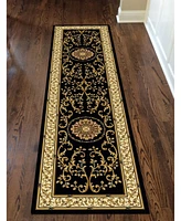 Closeout! Km Home 1419/1324/Black Navelli Black 2'2" x 8' Runner Rug