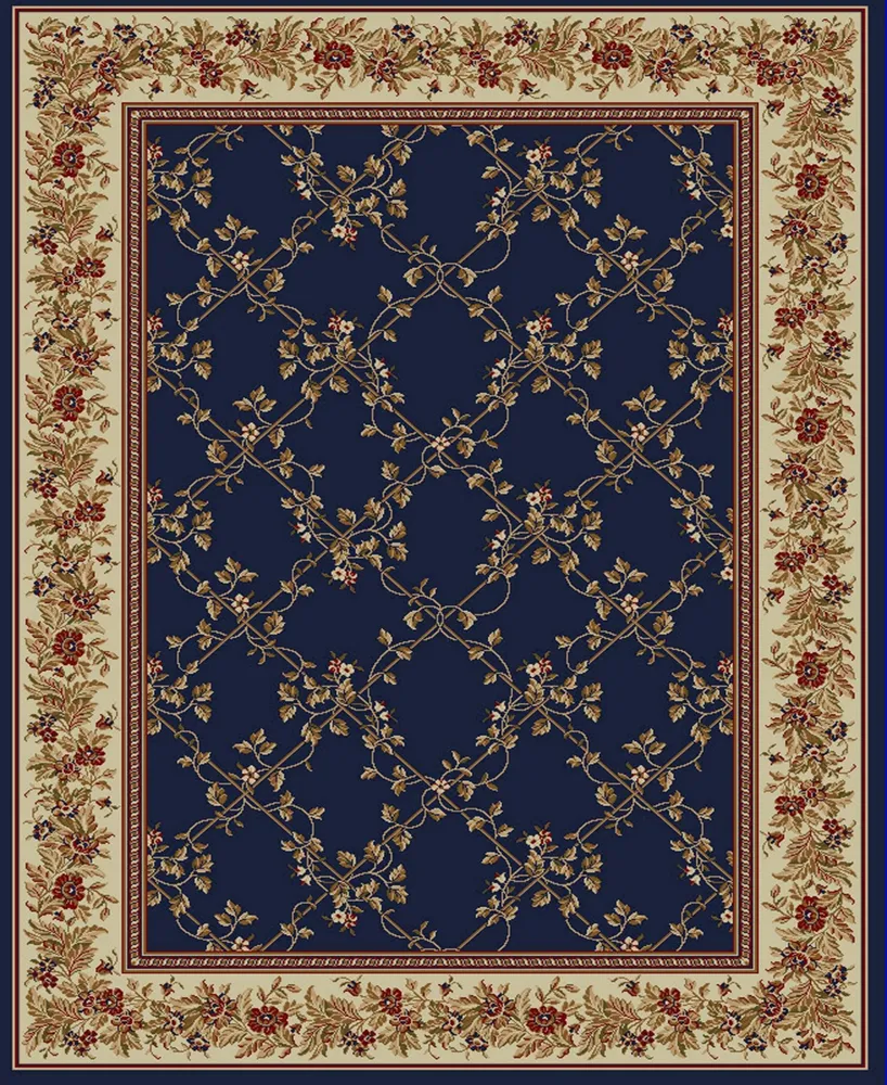 Closeout! Km Home 1590/4001/Navy Pesaro Blue 3'3" x 4'11" Area Rug