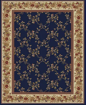 Closeout! Km Home 1590/4001/Navy Pesaro Blue 3'3" x 4'11" Area Rug