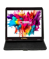 Linsay New 10.1" Tablet Octa Core 128GB Bundle with Black Leather Case Newest Android 13