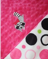 Lil' Cub Hub Minky Baby Girl Blanket With Embroidered Raccoon