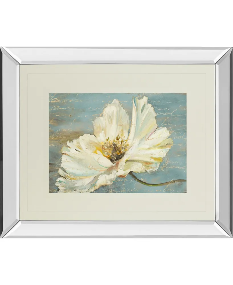 Classy Art White Peony by Patricia Pinto Mirror Framed Print Wall Art - 34" x 40"