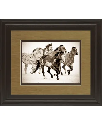 Classy Art Painted Horses Run by Carol Walker Framed Print Wall Art - 34" x 40"