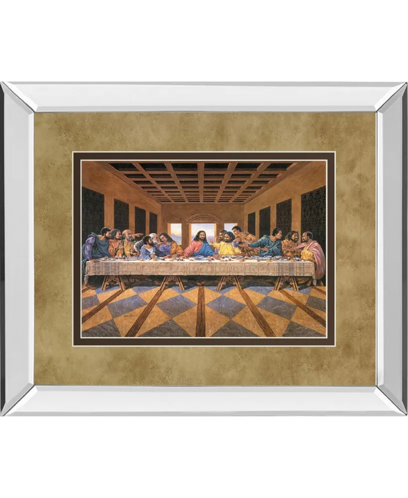 Classy Art Last Supper African American Mirror Framed Print Wall Art - 34" x 40"