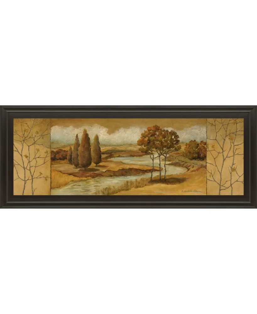 Classy Art River Scene I Framed Print Wall Art - 18" x 42"