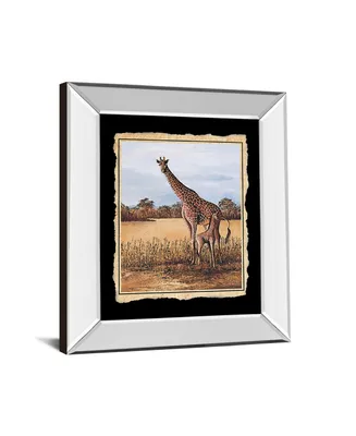 Classy Art Giraffe Mirror Framed Print Wall Art - 22" x 26"