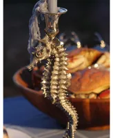 Vagabond House Pewter Seahorse Candlestick Holder Tall Centerpiece Display